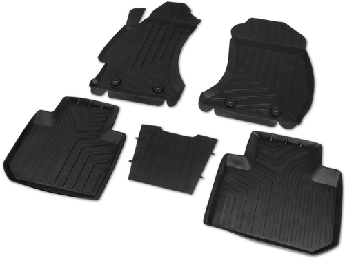 Коврики в салон автомобиля Rival для Subaru Forester IV поколение 2012-2018, литьевой полиуретан, с крепежом, 5 частей, 65401001