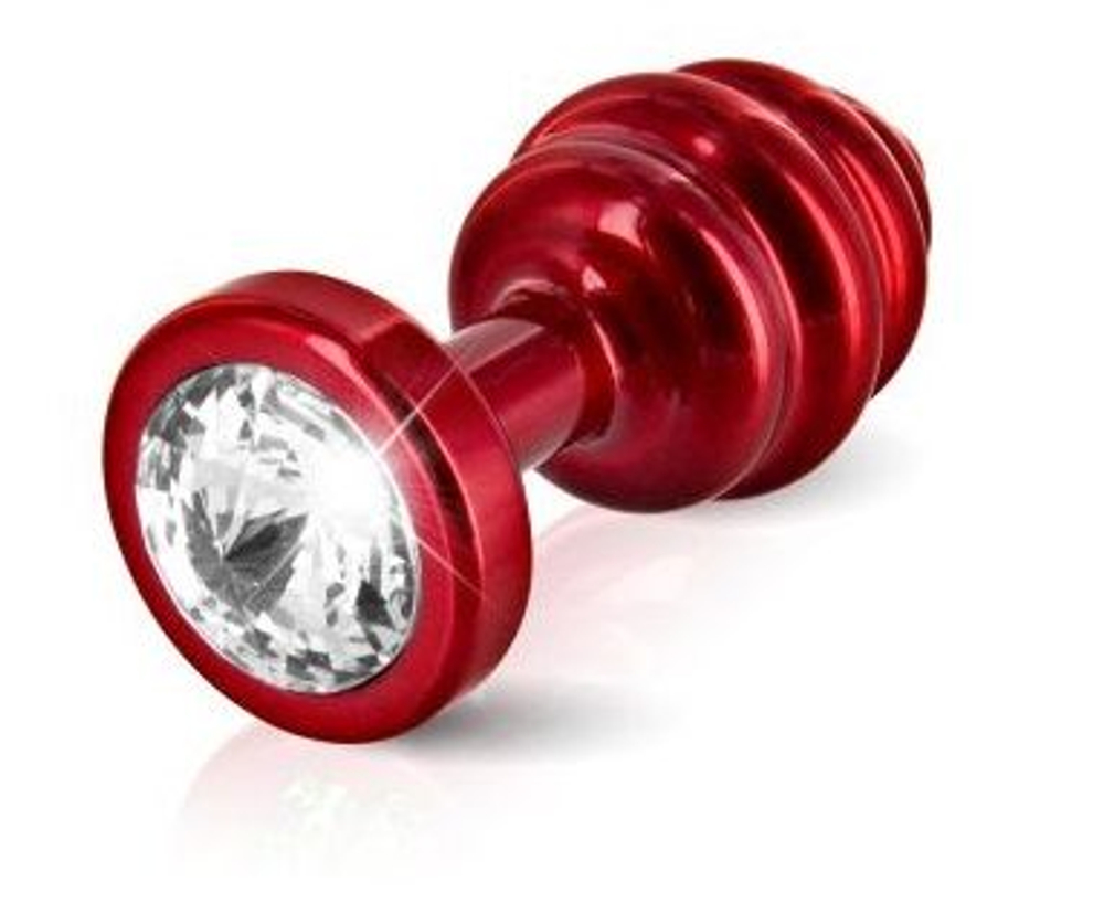 Красный анальный плаг с винтовым рельефом ANNI Ano red plated T2 - 7,5 см. (Цвет: красный)