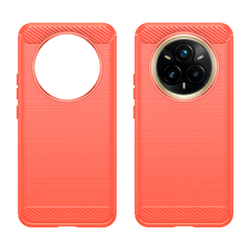 Чехол красного цвета на Realme 14 Pro+ Плюс, серия Carbon (дизайн под карбон) от Caseport