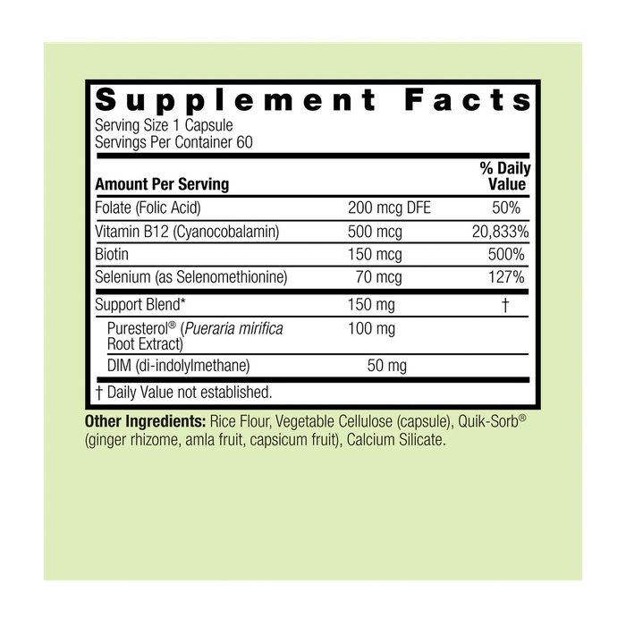 Пуэрария Мирифика для поддержки при менопаузе, Pueraria Mirifica, Nature's Answer, 60 вегетарианских капсул 2