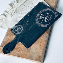 Lenardi 232-026 Сервировочная доска/блюдо 37,5см для сыра BLACKWOOD в под.уп.(х16)Фарфор