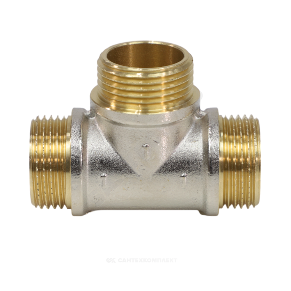 Тройник латунь никель Ду 20 (3/4") НР/НР/НР 9010 ГОСТ 32585-2013 Aquasfera 9010-02