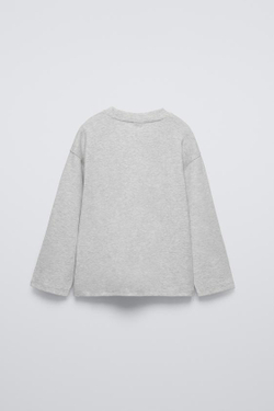 ZARA ФУТБОЛКА С НАДПИСЬЮ, СЕРЫЙ