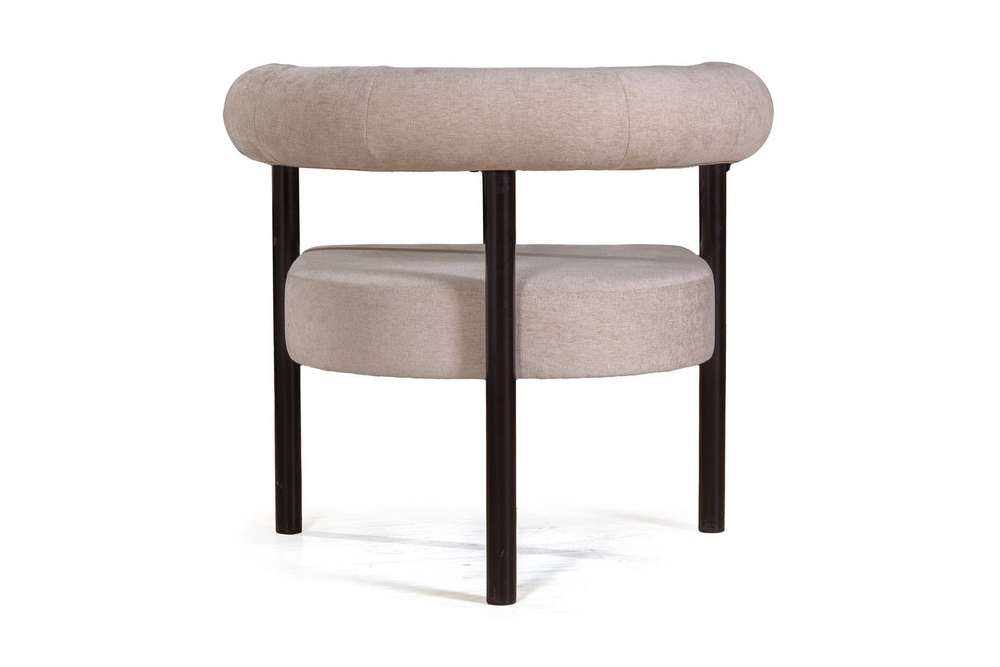 Кресло Biggi, шенилл Puffy beige / опоры черные