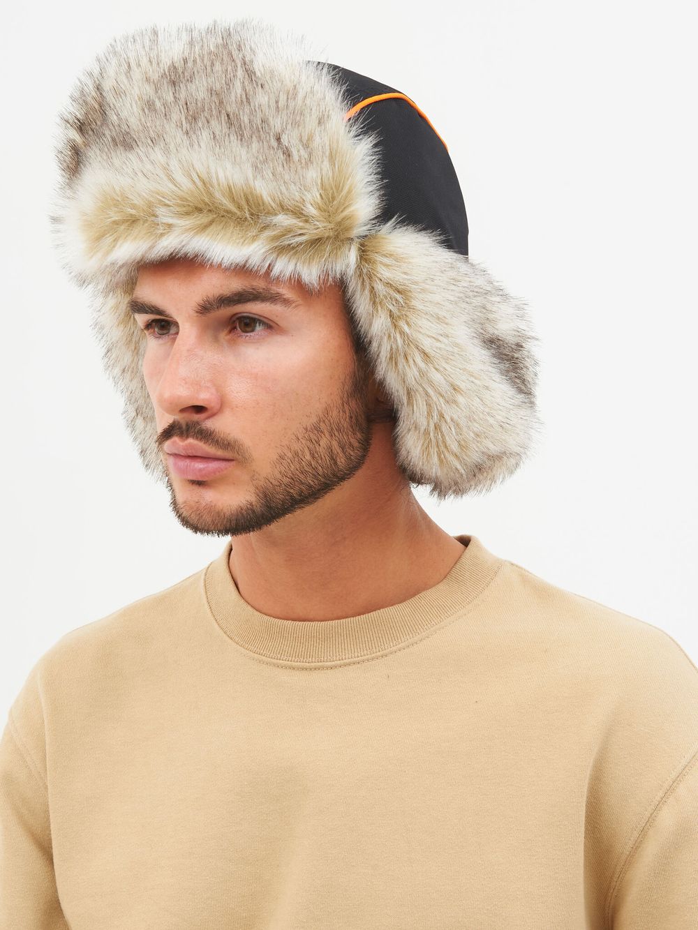 Шапка ушанка зимняя Siberia ткань Breathable цвет Хаки/Черный иск. мех Волк