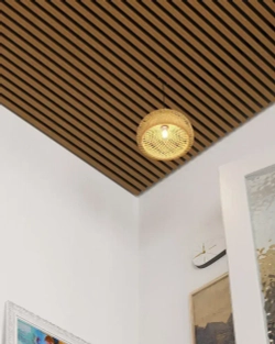 Комплект 1,7х1,7м кубообразного реечного алюминиевого потолка CESAL AR С 30/27 Дуб Медовый (для ванной, входных групп, санузлов и лоджий)