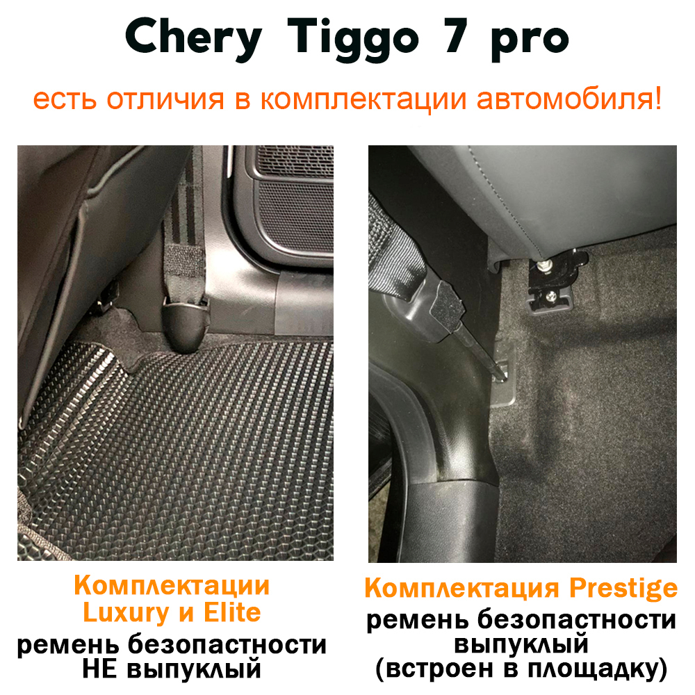 комплект эва ковриков с бортами в салон для chery tiggo 7 pro prestige, luxury & Elite от supervip