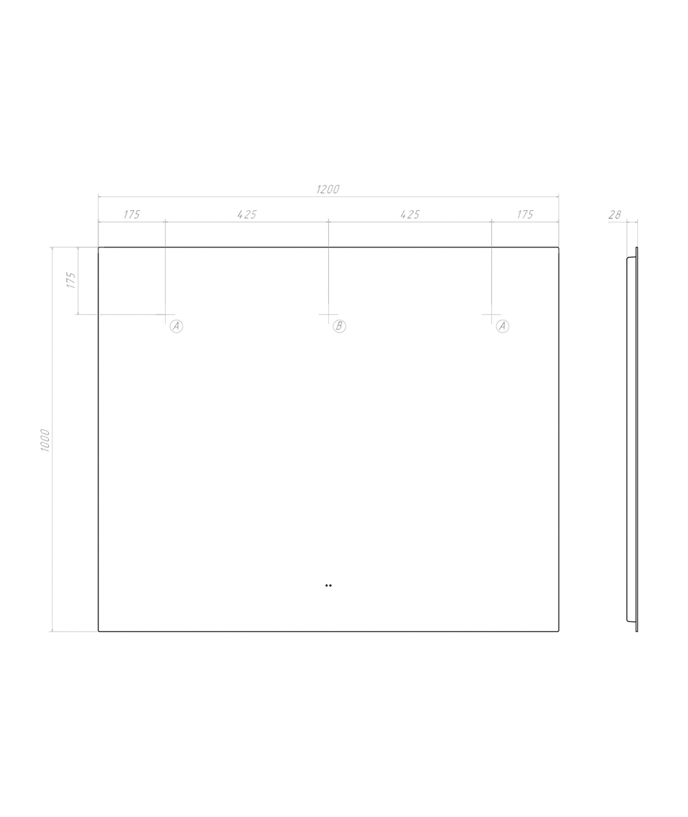 Зеркало Quadro Comfort 1200 на взмах