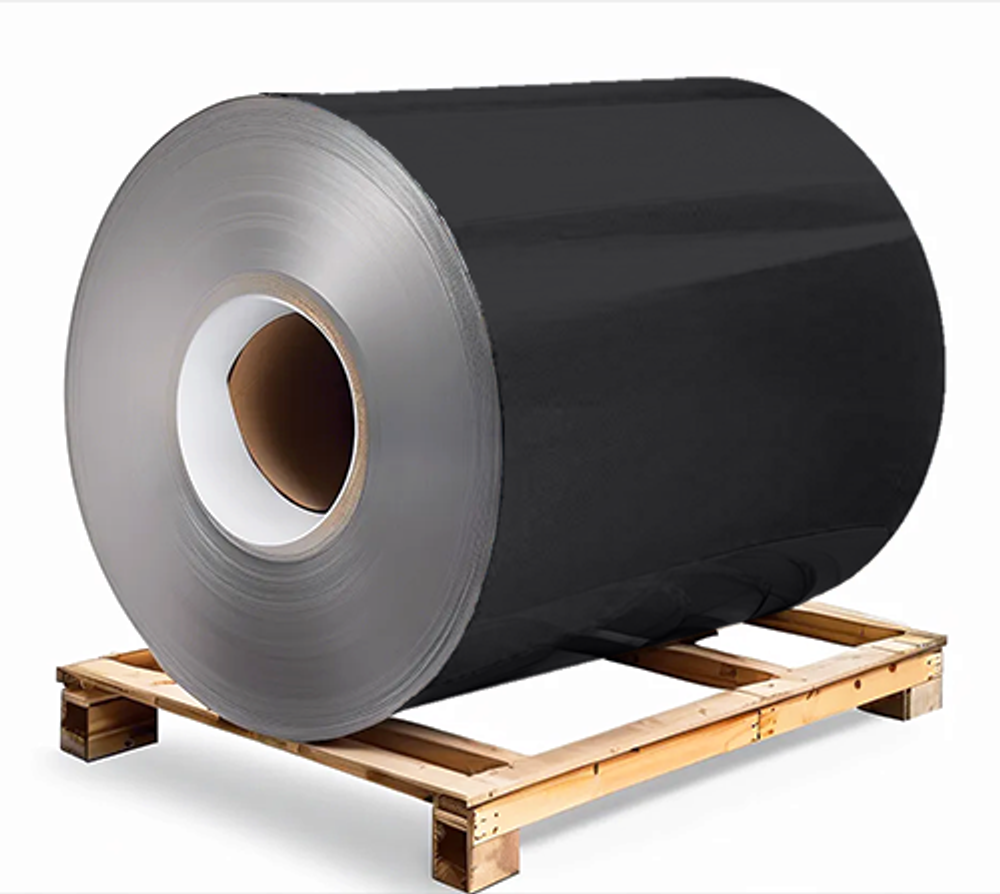 Сталь оцинкованная 0,5х1250х3000 мм RAL 9017 черно-серый Грунт обр.стороны / защ.пленка