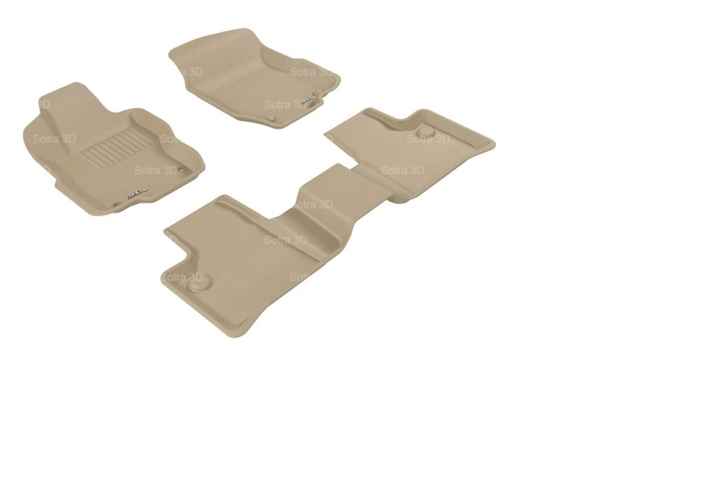 Коврики салона Mercedes-Benz GL (X164/X166) Sotra 3D Lux с бортиком бежевые. Артикул ST 74-00119