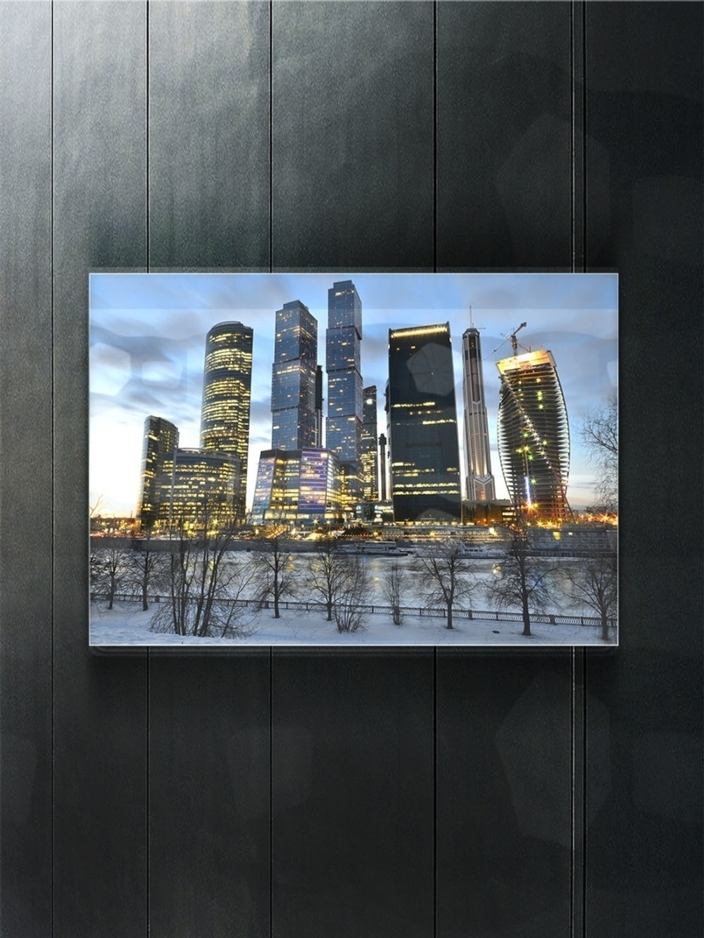 Фото картина на стекле / на стену / в подарок "Москва" 28х40 см. Декор для дома, подарок