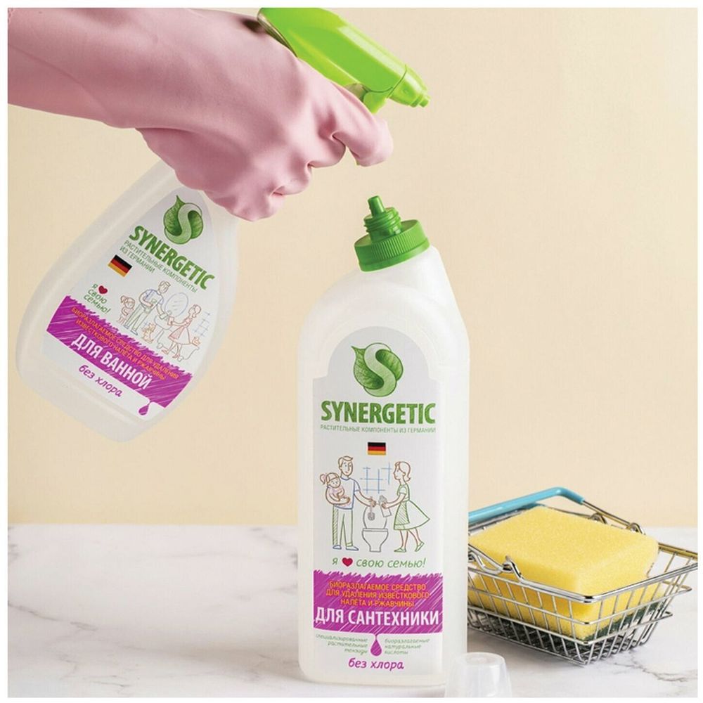 Средство для удаления ржавчины и известкового налета 1 л SYNERGETIC, биоразлагаемое, гель, 104100