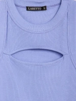 Майка летняя в рубчик с вырезом