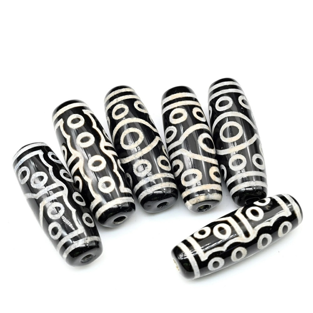 дзи-15ч ДЗИ "15 глаз" 30*10мм, темно-коричневый