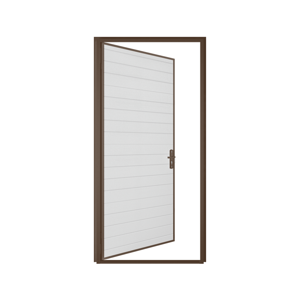 Коричневая (RAL 8014) гаражная дверь ультра, правое открытие