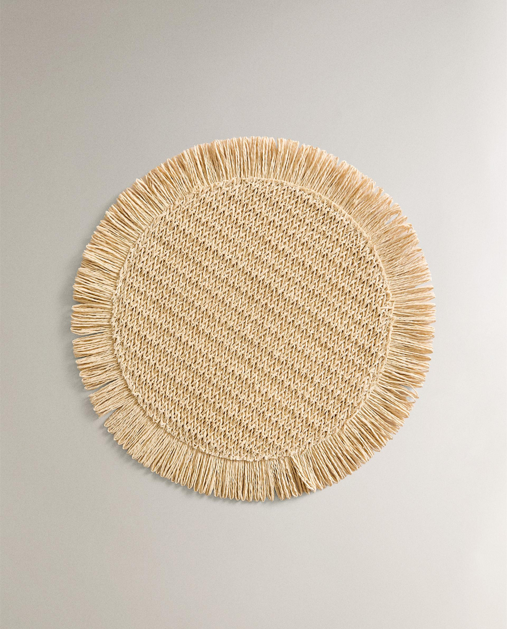 Zara Home сервировочная салфетка из смесовой ткани, декоративная бахрома, диаметр 38 см (комплект 2 шт.)