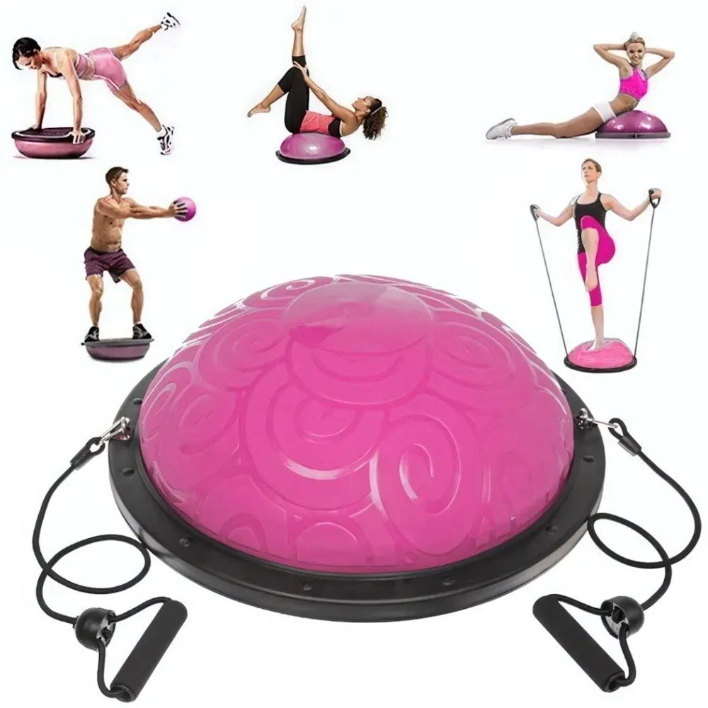 Балансировочная платформа «Classic» 59 х18 см (в комплекте насос и 2 эспандера трубчатых), розовый