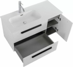 Тумба с раковиной Cezares ECO-CER-N 100 ECO-CER-N-1000-2C-1A-SO-BL белая глянцевая