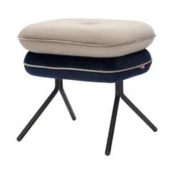 Пуф pea, велюр, бежевый/темно-синий