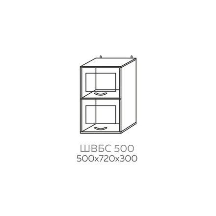 Шкаф верхний барный со стеклом Павла ШВБС 500