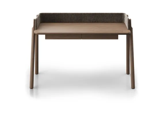 Стол письменный Basic 140*60 см (натуральный дуб, коричневый рогожка)