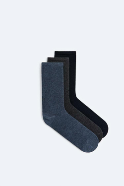 ZARA УПАКОВКА ИЗ 3 НОСКОВ В РУБЧИК, РАЗНОЦВЕТНЫЙ