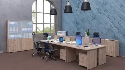 Офисная мебель в цвете «Дуб Кронберг»: стиль, надежность и функциональность серии «Континент»