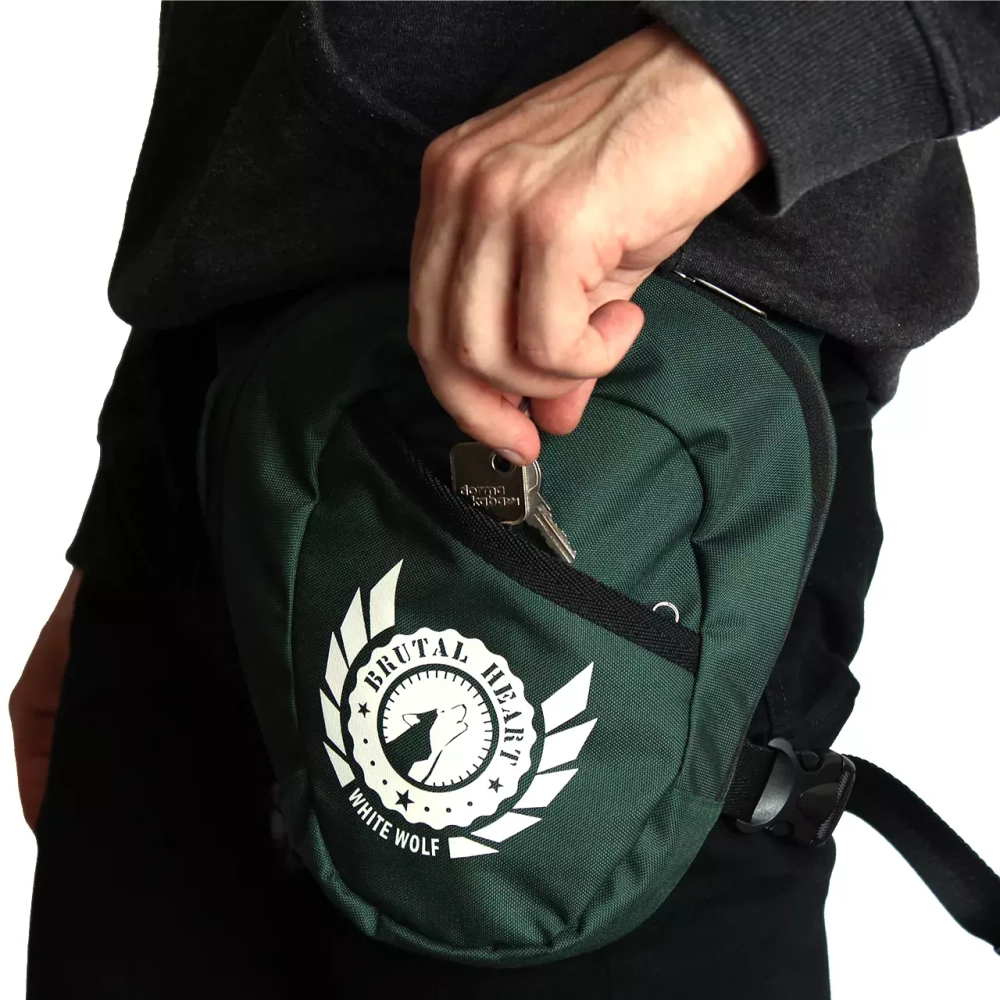 сумка набедренная из водоотталкивающей ткани зеленая