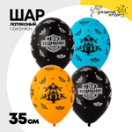 Шар латексный 35см С ДР! Байкер (Ассорти)