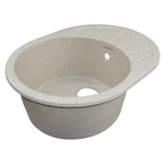 Кухонная мойка AZARIO Canto 570x440x190 искусственный мрамор, с "крылом", сифон в комплекте, цвет песочный (CS00105247)