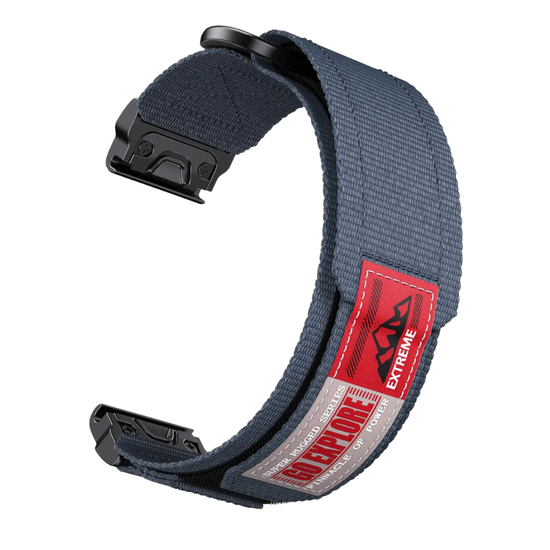 Нейлоновый ремешок 22 мм для Garmin (циферблат 47 мм) QuickFit на липучке (Синий гранит)