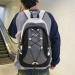 GEERDUN Nylon Backpack Regular Unisex Black Gray/White Gray/White Brown