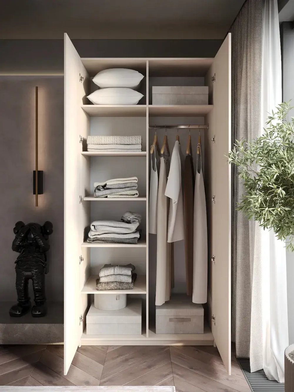 Шкаф распашной 80*40*200 кашемир, Lorena 3