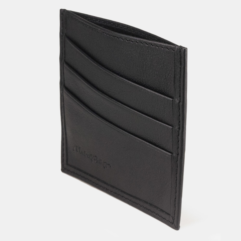 Кожаный картхолдер Carte черного цвета