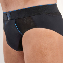 Мужские трусы брифы черные HOM SPORTS LAB Mini Briefs 402806_400004