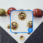 Шапочка для бусины, сталь, позолота, р-р 6×1мм, цена за набор 10 шт