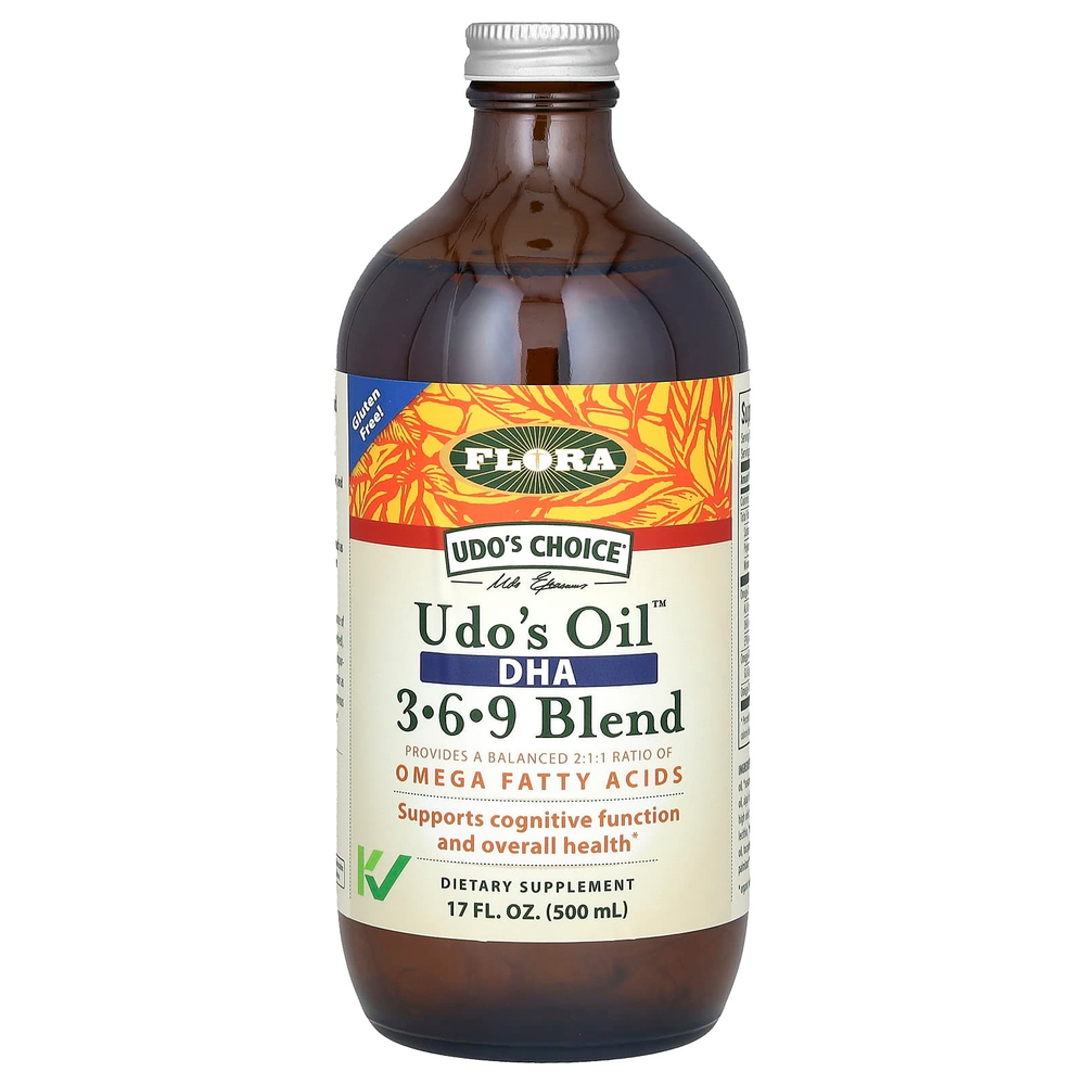 Flora, Udo's Choice, смесь Udo's Oil с ДГК 3-6-9, 500 мл (17 жидких унций)