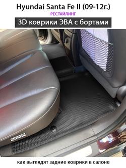 Автомобильные коврики ЭВА с бортами для Hyundai Santa Fe II (05-12г.)