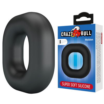 Эрекционное кольцо из силикона растягивающееся черное CRAZY BULL BI-210242