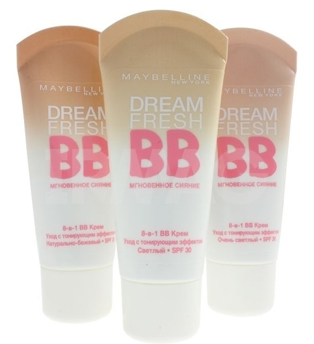 Maybelline BB крем Dream Fresh Мгновенное Сияние, тон №02, светлый, 30 мл