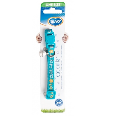 Duvo+ ошейник для кошек нейлоновый "cool cats", голубой, 20-30см/10мм