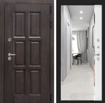 Дверь с терморазрывом Входная Лабиринт ЛОНДОН ТЕРМО С зеркалом Панорама Белый софт