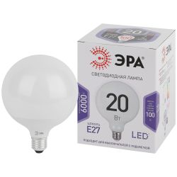 Лампа светодиодная ЭРА STD LED G120-20W-6000K-E27 E27 / Е27 20Вт шар холодный дневной свет | Лампы cветодиодные Шар (G/P)