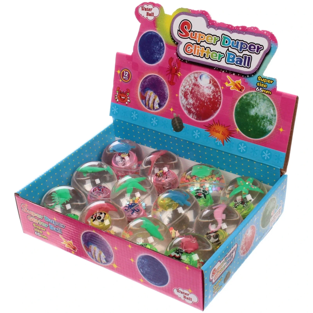 Мяч 6,5 см «Подводный мир» (попрыгун с водой и подсветкой) СТИКЕР НА ВЛОЖЕНИЕ