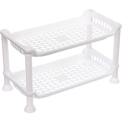 Этажерка настольная универсальная «БИСКОТТИ», цвет белый, две секции, 17.5*34*20см