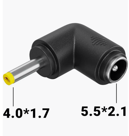 Переходник питания гн5.5*2.1--шт4.0*1.7 угловой