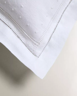 ZARA HOME НАВОЛОЧКА ДЛЯ ДЕКОРАТИВНОЙ ПОДУШКИ С НАДПИСЬЮ, ЖЕЛТОВАТО-БЕЛЫЙ