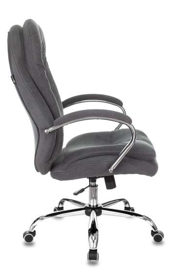 Кресло руководителя Бюрократ T-9950SL Fabric серый Alfa 44 крестов. металл хром