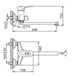 Смеситель для ванны, Frap, с картриджем, хром, F22004