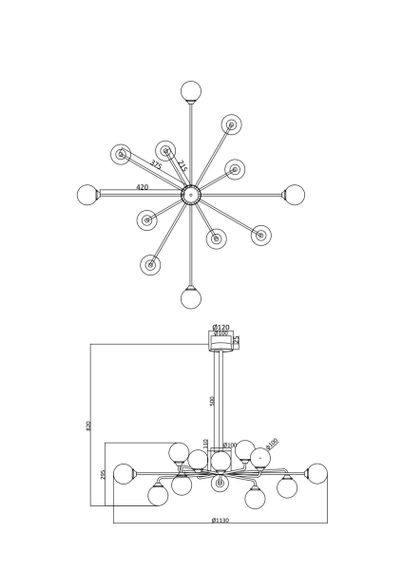 Подвесная люстра Freya Alexis FR5120PL-12G